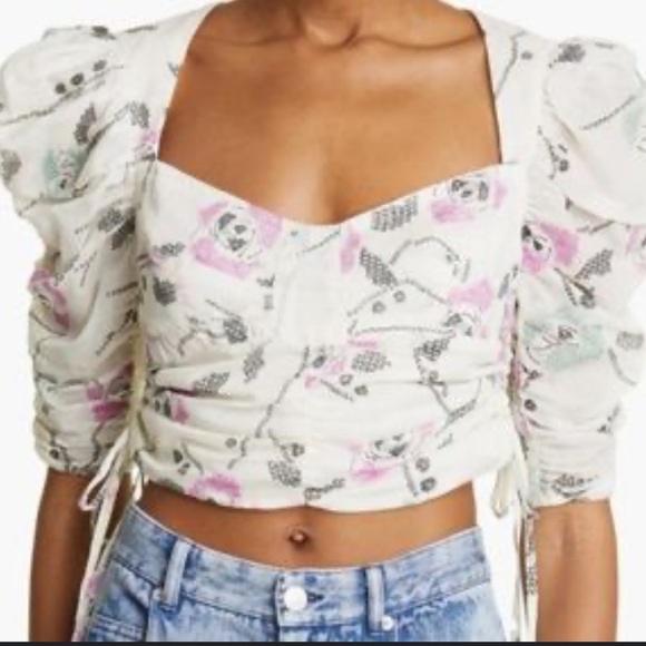 Isabel Marant Tops - Etoile Isabel Marant Galaor Floral Cropped Blouse